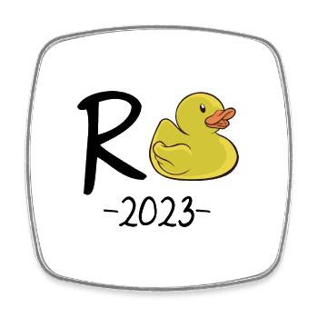Rente 2023 Grafik Rentner Pensionär Pension Ruhest - Viereckiger Kühlschrankmagnet - Weiß - Vorne