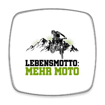 Lebensmotto Mehr Moto Enduro Motocross Motorrad Bi - Viereckiger Kühlschrankmagnet - Weiß - Vorne