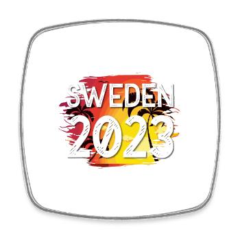 Suède 2023 - Magnet carré - blanc - Devant