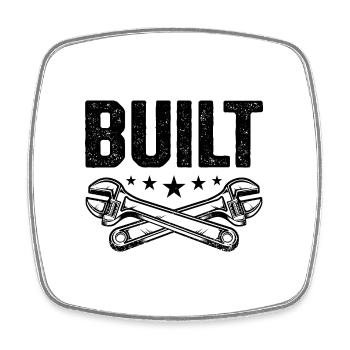 Built Graphic Car Lover Car Mechanic Vehicle Techn - Square fridge magnet - white - Front