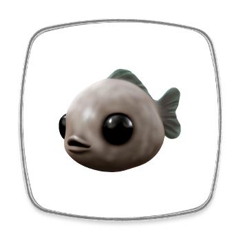 Small big fish - Square fridge magnet - white - Front