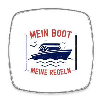 Bootsfahrer Bootfahren Boot Kapitän Kapitänsmütze - Viereckiger Kühlschrankmagnet - Weiß - Vorne
