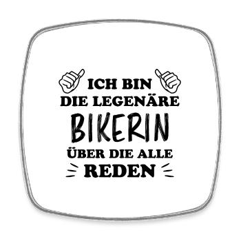 Bikerin Lustiger Spruch Bike Fun Sprüche Geschenk - Viereckiger Kühlschrankmagnet - Weiß - Vorne