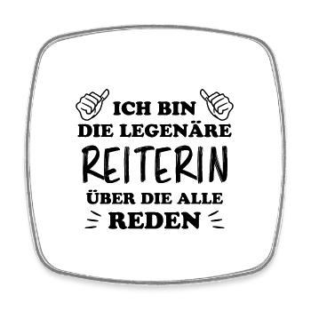 Reiterin Reiten Lustiger Spruch Pferde Geschenk - Viereckiger Kühlschrankmagnet - Weiß - Vorne