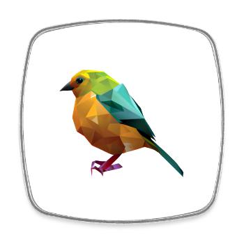 Polygon Bird Design - Square fridge magnet - white - Front