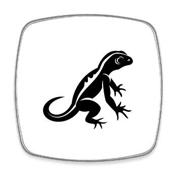 Lézard - Magnet carré - blanc - Devant