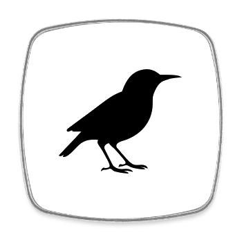 Vogel - Viereckiger Kühlschrankmagnet - Weiß - Vorne