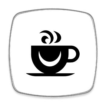 Kaffee - Viereckiger Kühlschrankmagnet - Weiß - Vorne