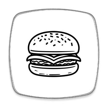 Hamburger - Viereckiger Kühlschrankmagnet - Weiß - Vorne