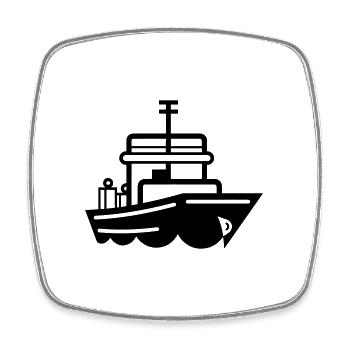 Boot - Viereckiger Kühlschrankmagnet - Weiß - Vorne