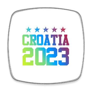Croatia 2023 - Square fridge magnet - white - Front