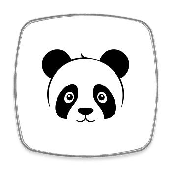 Panda - Viereckiger Kühlschrankmagnet - Weiß - Vorne