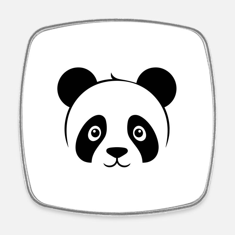Panda - Magnet carré - blanc