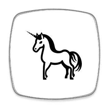 Einhorn - Viereckiger Kühlschrankmagnet - Weiß - Vorne
