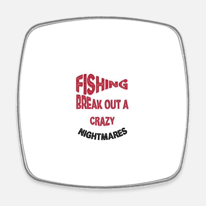 Fishing - Square fridge magnet - white