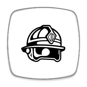 firefighter's helmet - Square fridge magnet - white - Front
