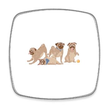 Kawaii Pug Relax We're All Crazy It's Not A - Square fridge magnet - white - Front