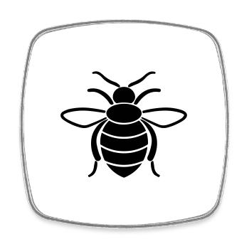Bee - Square fridge magnet - white - Front