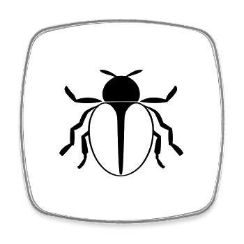 Ladybug - Square fridge magnet - white - Front