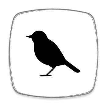 Oiseau - Magnet carré - blanc - Devant