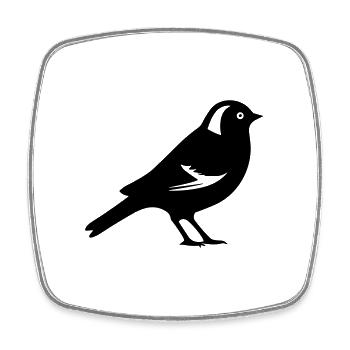 Vogel - Vierkante koelkastmagneet - wit - Voor