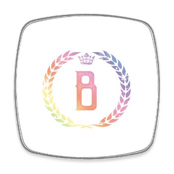 B Buchstabe Kranz - Viereckiger Kühlschrankmagnet - Weiß - Vorne