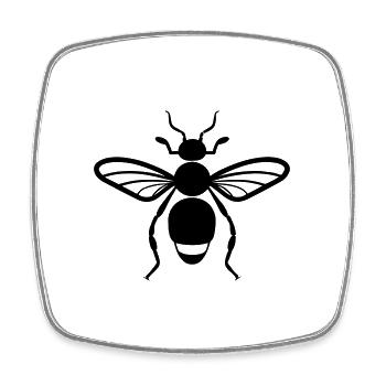Flea insect - Square fridge magnet - white - Front