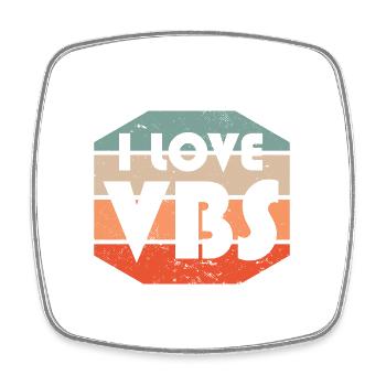 I Love VBS Summer Camp Vacation Bible School Crew - Square fridge magnet - white - Front