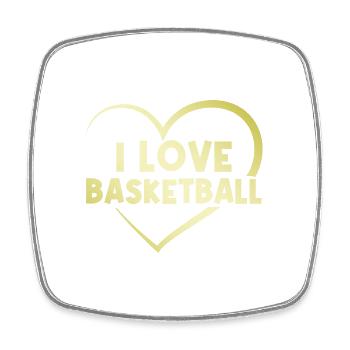 I love basketball heart - Square fridge magnet - white - Front