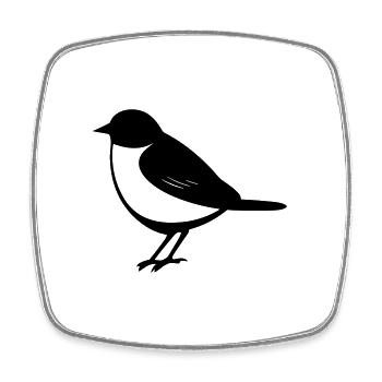 Bird - Square fridge magnet - white - Front
