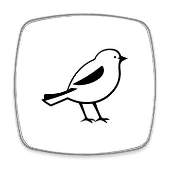 Little bird - Square fridge magnet - white - Front