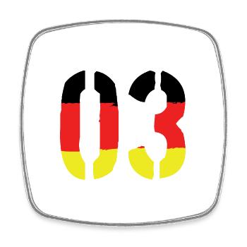 3 Zahl symbol Germany - Viereckiger Kühlschrankmagnet - Weiß - Vorne