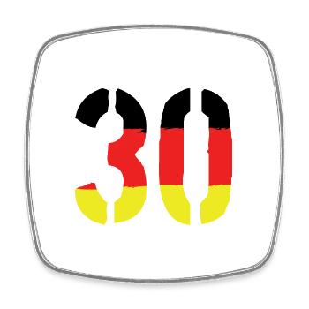 30 symbole de chiffres Allemagne - Magnet carré - blanc - Devant