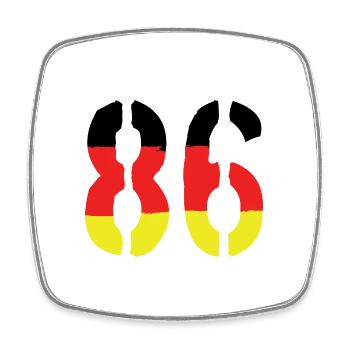 86 Symbole numérique Allemagne - Magnet carré - blanc - Devant