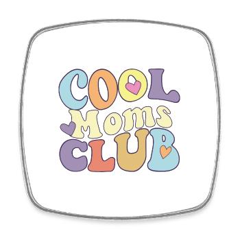 Cool Moms Club Proud Mama Squad Mother's Day New - Square fridge magnet - white - Front