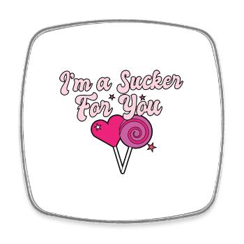Valentine's Day Quote I'm A Sucker For You Couple - Viereckiger Kühlschrankmagnet - Weiß - Vorne