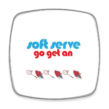 Funny Badminton If You Want A Soft Serve Go Get - Viereckiger Kühlschrankmagnet - Weiß - Vorne