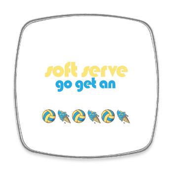 Funny Volleyball If You Want A Soft Serve Go Get - Viereckiger Kühlschrankmagnet - Weiß - Vorne