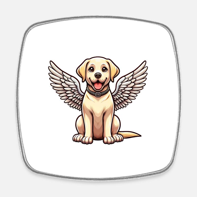 Labrador Retriever Comic Engel - Viereckiger Kühlschrankmagnet - Weiß