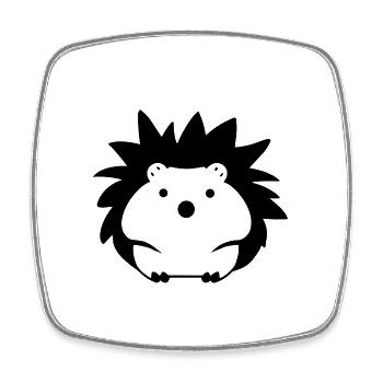 Igel - Viereckiger Kühlschrankmagnet - Weiß - Vorne