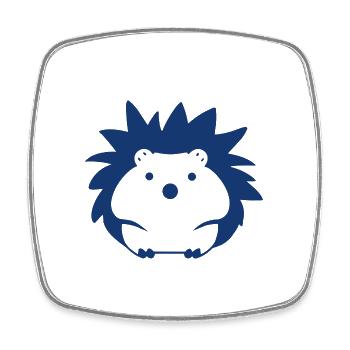 Igel - Viereckiger Kühlschrankmagnet - Weiß - Vorne