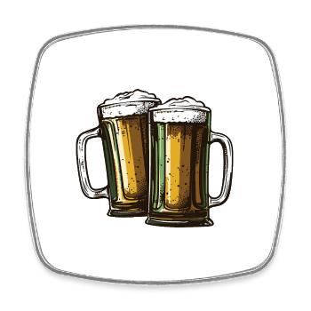 Beer Glass Cheers Drinking - Square fridge magnet - white - Front