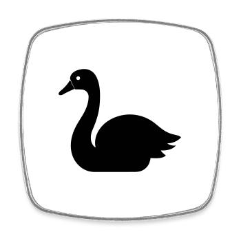 Cygne - Magnet carré - blanc - Devant
