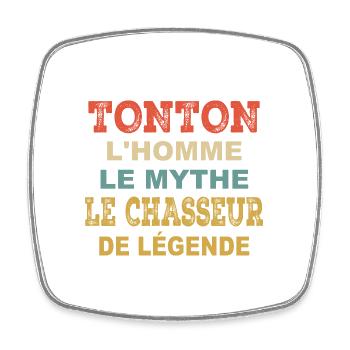 Tonton Le Chasseur De Légende Cadeau Chasse Humour - Magnet carré - blanc - Devant