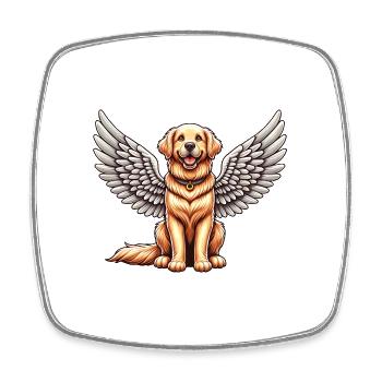 Golden Retriever Angel - Chien doux avec des ailes - Magnet carré - blanc - Devant