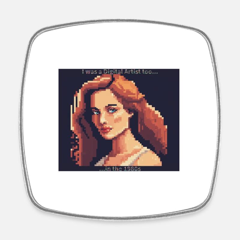 Digital art - Square fridge magnet - white