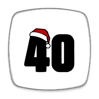 40 numéros de Noël - Magnet carré - blanc - Devant