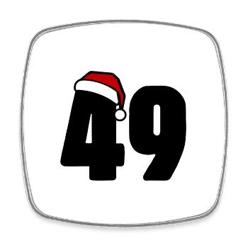 49 Zahl Weihnachten - Viereckiger Kühlschrankmagnet - Weiß - Vorne