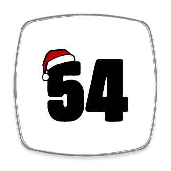 54 Numéro Noël - Magnet carré - blanc - Devant