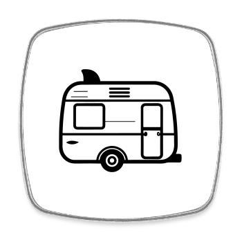 petite caravane - Magnet carré - blanc - Devant
